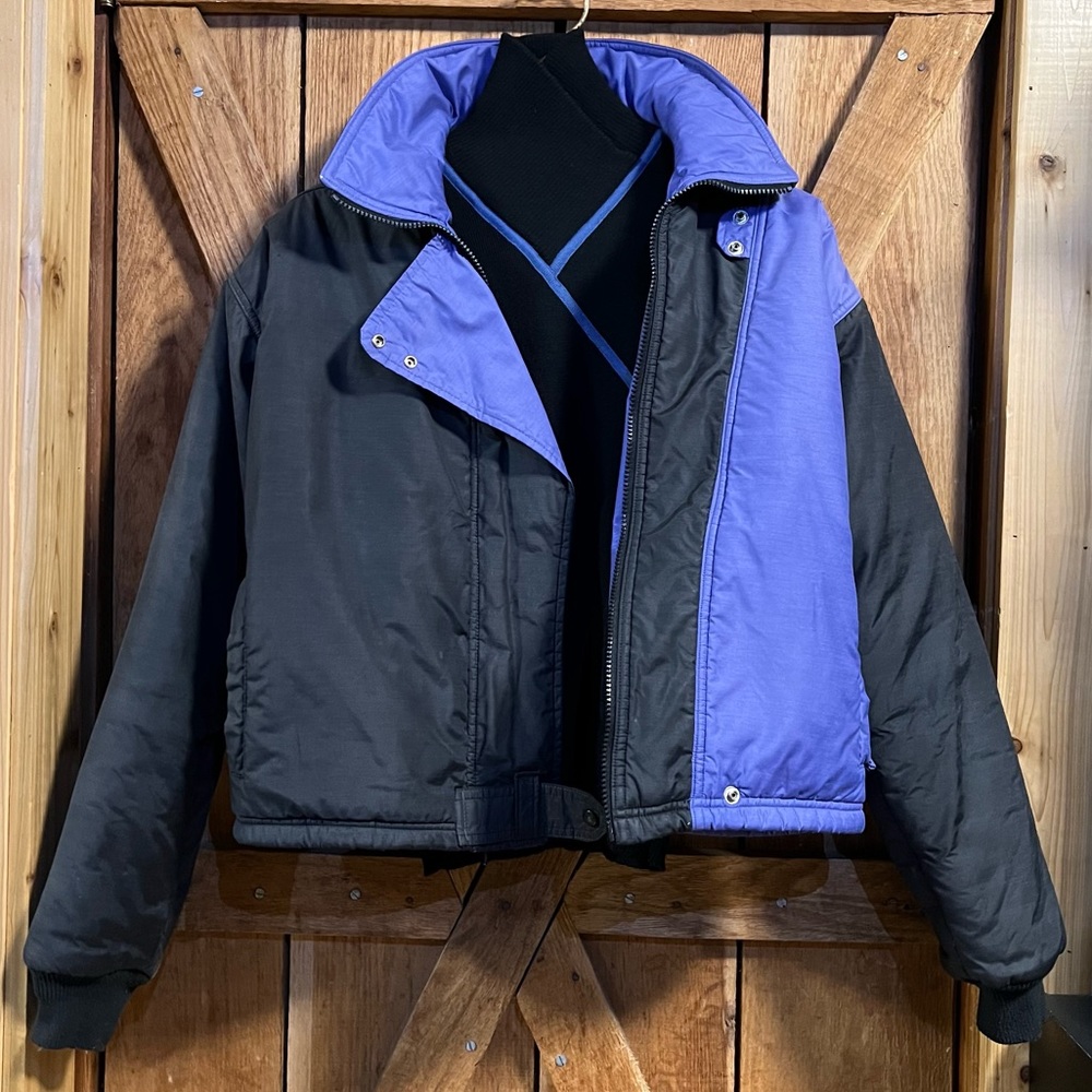 🎿BUNDLE SET Black/Purple Vintage 80s SERAC Ski Jacket/Wool Sweater Lot Bundled